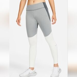 Nike Two-Tone Gray and White Leggings, Size Medium